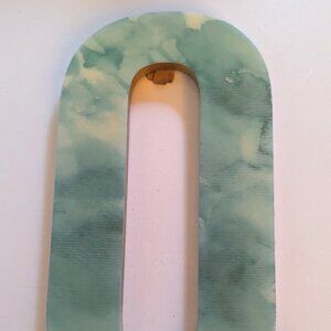 NWT Blue Sky Big Letter 'O' Marbled Alphabet Sign Fall Michael's Wall Home Decor